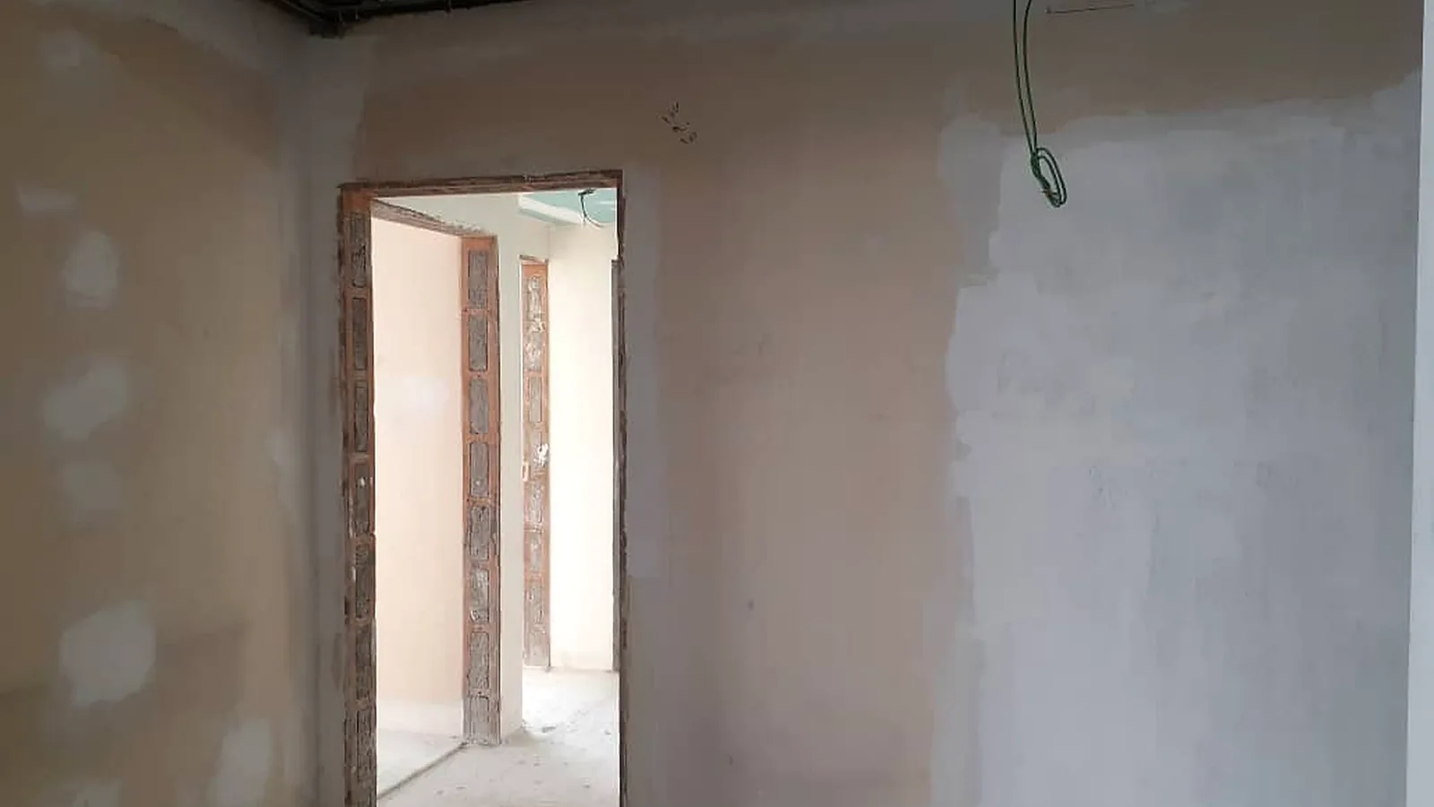 Entry interior during construction